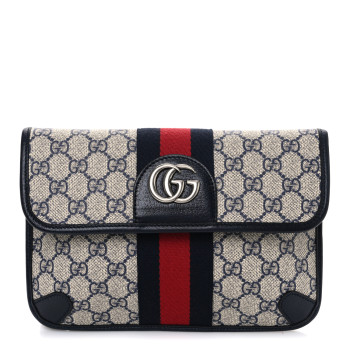 GUCCI GG Supreme Monogram Web Small Ophidia Belt Bag 100 40 Beige Navy