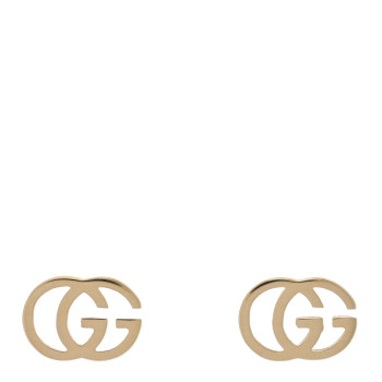 GUCCI 18K Yellow Gold Running G Stud Earrings