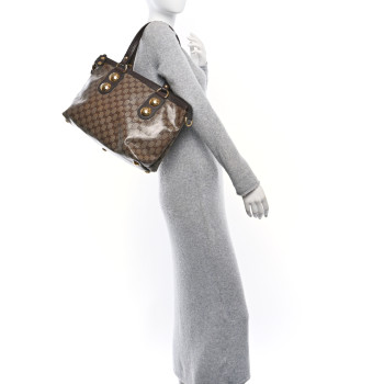 GUCCI Crystal Monogram Small Babouska Tote Dark Brown
