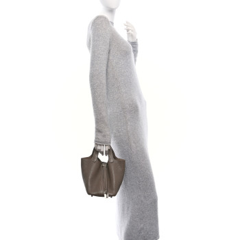 HERMES Taurillon Clemence Picotin Lock 18 PM Etoupe