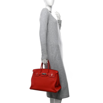 HERMES Togo Birkin 35 Rouge Casaque