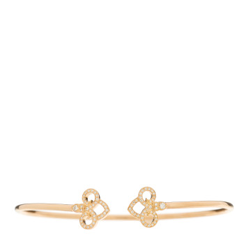 TIFFANY 18K Rose Gold Diamond Fleur De Lis Wire Bracelet