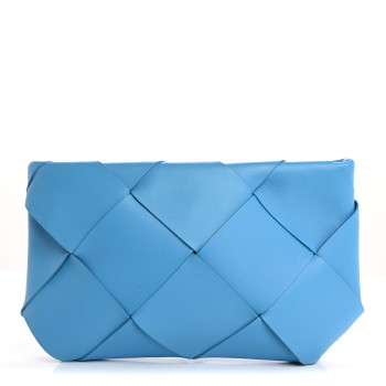 BOTTEGA VENETA Nappa Maxi Blown Up Intrecciato Pouch Clutch Swimming Pool