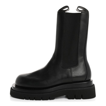 BOTTEGA VENETA Calfskin The Lug Chelsea 55mm Boots 39 Black