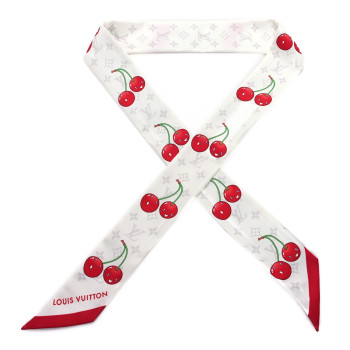 LOUIS VUITTON LV X TM Silk Monogram Cerises Bandeau White