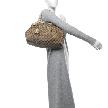 GUCCI Monogram Medium Sukey Tote Off White