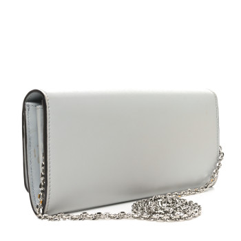 FENDI Vitello Liberty Fun Fair Studded Continental Wallet On Chain Grigio Perla Multicolor