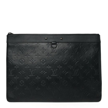 LOUIS VUITTON Calfskin Monogram Shadow Discovery Pochette Black