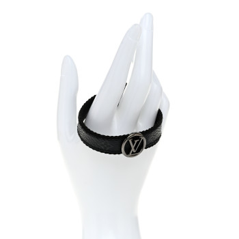 LOUIS VUITTON Monogram Eclipse LV Circle Bracelet