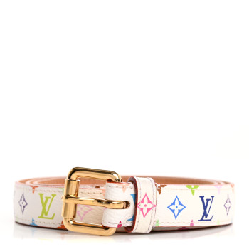 LOUIS VUITTON Monogram Multicolor Belt 90 36 White
