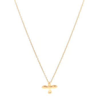 TIFFANY 18K Yellow Gold Dove Pendant Necklace