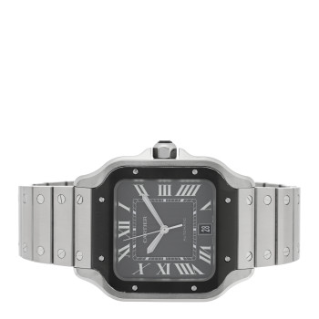 CARTIER Stainless Steel 39.8mm Santos De Cartier Automatic Watch Black