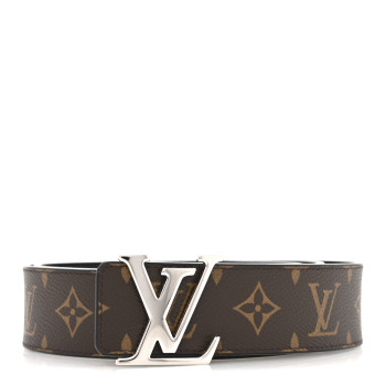 LOUIS VUITTON Calfskin Monogram 40mm LV Initiales Reversible Belt 95 38 Black