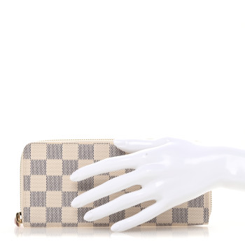 LOUIS VUITTON Damier Azur Clemence Wallet Rose Ballerine