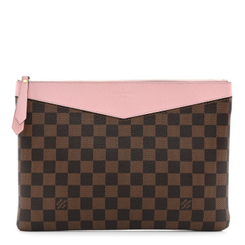 LOUIS VUITTON Damier Ebene Daily Pouch Rose Poudre