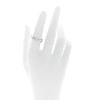 CARTIER 18K White Gold Diamond 4mm LOVE Wedding Band Ring 53 6.5