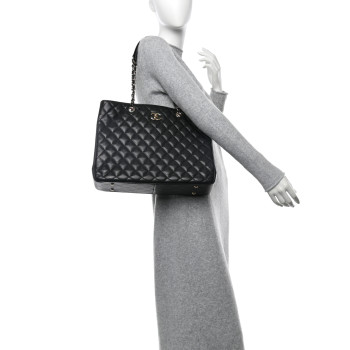 CHANEL Caviar Quilted Large Shopping Tote Black