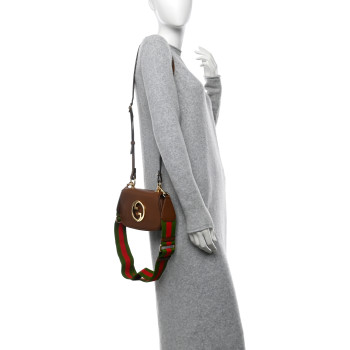 GUCCI Roxy Calfskin Web Mini Blondie Shoulder Bag Cuir