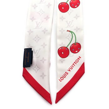 LOUIS VUITTON LV X TM Silk Monogram Cerises Bandeau White