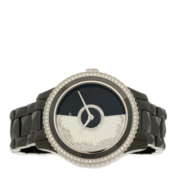 CHRISTIAN DIOR Stainless Steel Ceramic Diamond Bezel Mother of Pearl 36mm Dior VIII Grand Bal Drape Automatic Watch