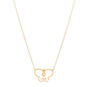 TIFFANY 18K Yellow Gold Paloma Picasso Butterfly Pendant Necklace