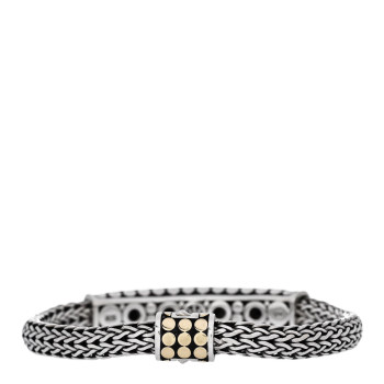 JOHN HARDY Sterling Silver 18K Yellow Gold Dot Station Classic Chain Bracelet