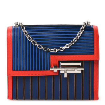 HERMES Swift Embroidered Horse Blanket Mini Verrou Chaine Bag Bleu France