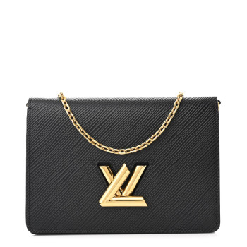 LOUIS VUITTON Epi Twist Belt Chain Wallet Black