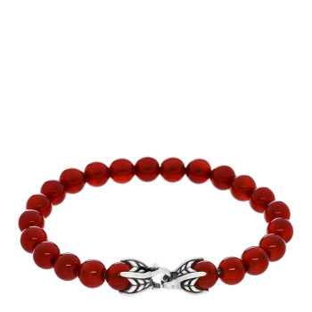 DAVID YURMAN Sterling Silver Carnelian 8mm Spiritual Beads Bracelet
