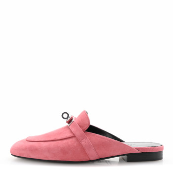 HERMES Suede Goatskin Oz Mules 35 Rose De Venise