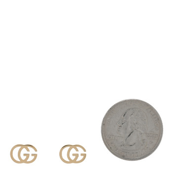 GUCCI 18K Yellow Gold Running G Stud Earrings
