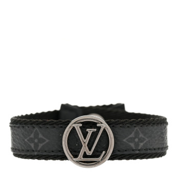 LOUIS VUITTON Monogram Eclipse LV Circle Bracelet
