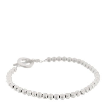 TIFFANY Sterling Silver 4mm Beads Toggle Bracelet