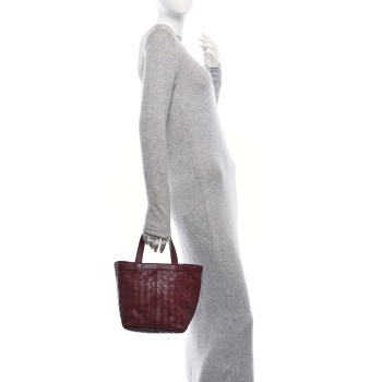 BOTTEGA VENETA Nappa Intrecciato Small Flip Flap Tote Barolo