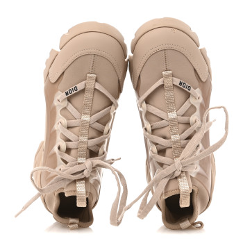 CHRISTIAN DIOR Neoprene Rubber Womens D-Connect Sneakers 36.5 Nude