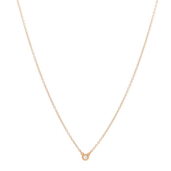 TIFFANY 18K Rose Gold Diamond .03ct Elsa Peretti Diamonds by the Yard Pendant Necklace
