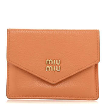 MIU MIU Vitello Phenix Card Holder Papaya