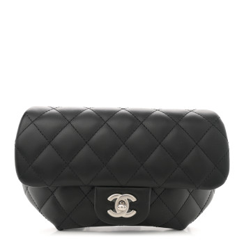CHANEL Calfskin Quilted CC Uniform Flap Belt Bag Black