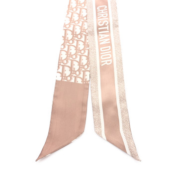 CHRISTIAN DIOR Silk Oblique Mitzah Scarf Rose
