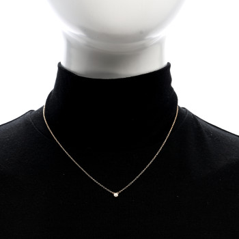 TIFFANY 18K Rose Gold Diamond .03ct Elsa Peretti Diamonds by the Yard Pendant Necklace