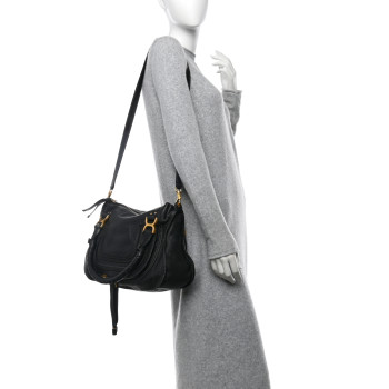 CHLOE Calfskin Medium Marcie Satchel Black