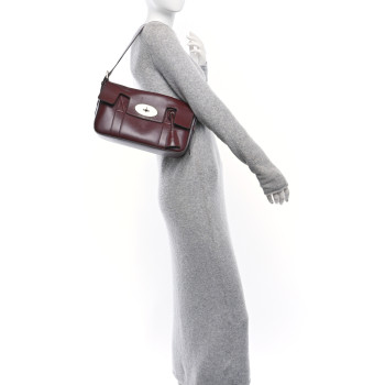 MULBERRY Shiny Smooth Calfskin East West Bayswater Black Cherry
