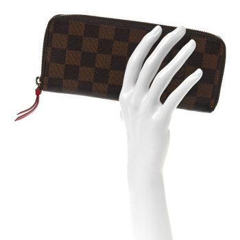 LOUIS VUITTON Damier Ebene Clemence Wallet Cherry