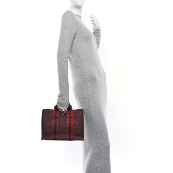 HERMES Canvas Fourre Tout PM Burgundy