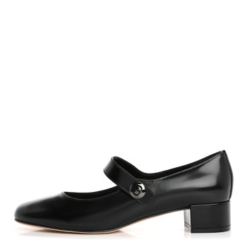 CHRISTIAN DIOR Brushed Calfskin Uniform 30mm Pumps 40 Black