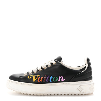LOUIS VUITTON Calfskin Time Out New Wave Sneakers 36.5 Black
