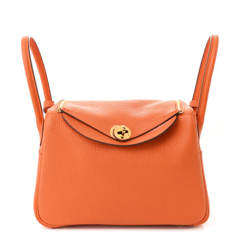 HERMES Taurillon Clemence Lindy 26 Orange