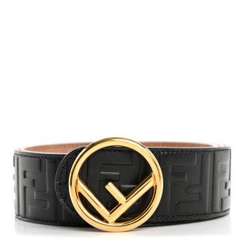 FENDI Calfskin F is Fendi FF 1974 Embossed Belt 90 36 Black