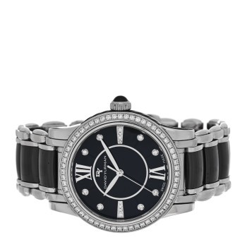 DAVID YURMAN Stainless Steel Ceramic Diamond Bezel 34mm Classic Quartz Watch Black