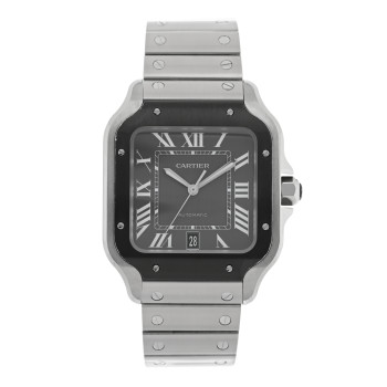 CARTIER Stainless Steel 39.8mm Santos De Cartier Automatic Watch Black